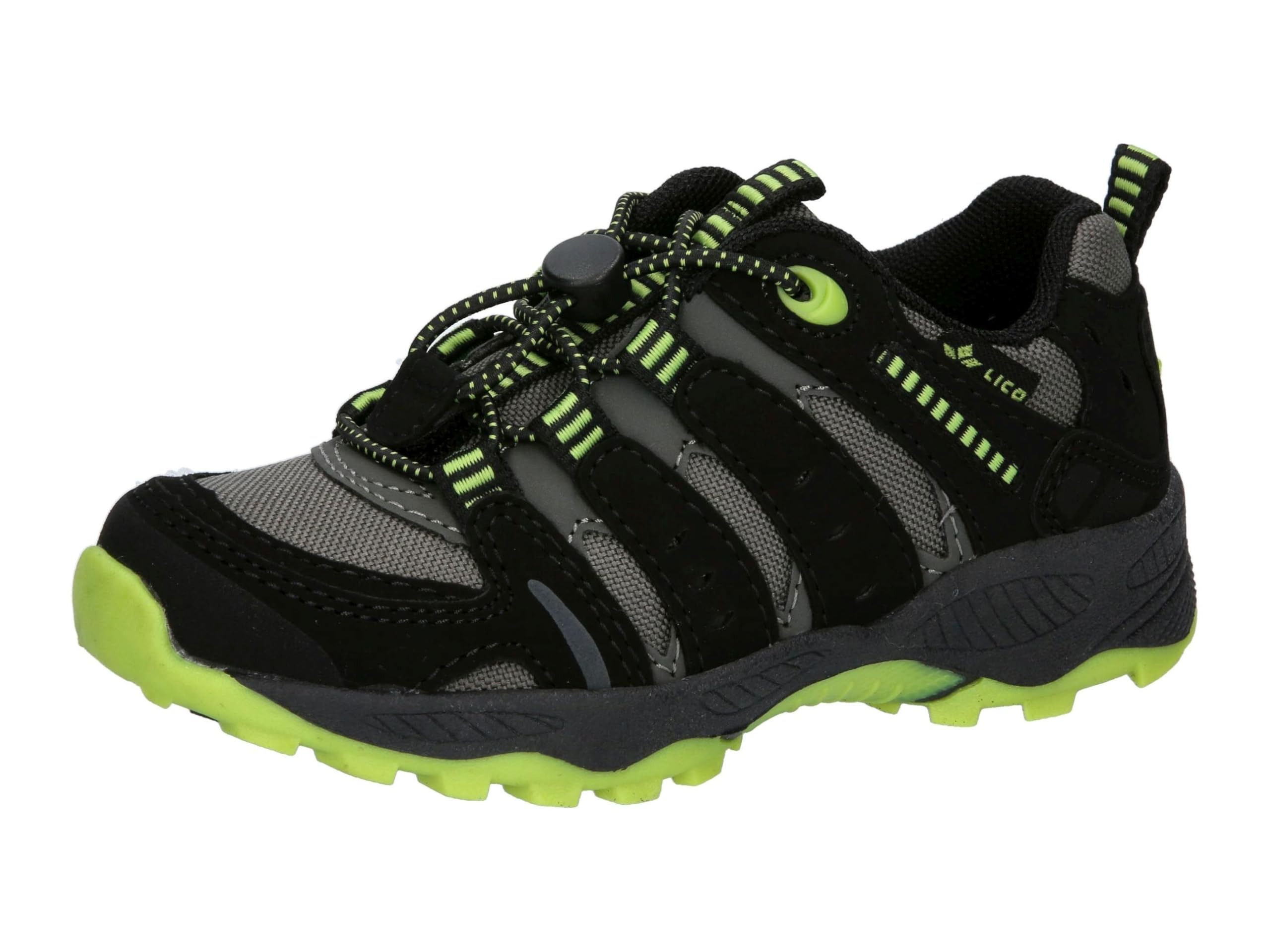 Lico Fremont Trail Running Shoe, Grey Black Lemon, 12.5 UK Child