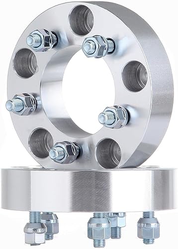 SCITOO 2 espaciadores de rueda de 1.5 pulgadas, 5 lengüetas, de 5 x 135 a 5 x 4.5 con pernos de 12 x 1.5 pulgadas, adaptador de rueda de orificio