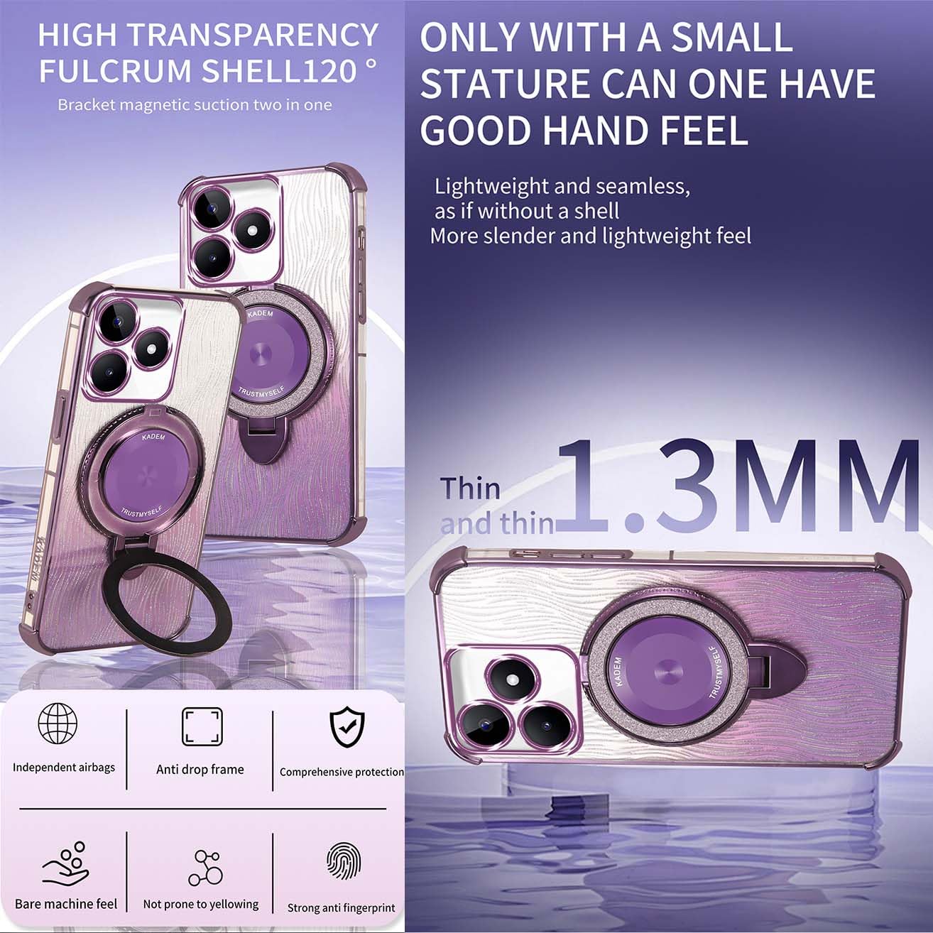 SEAHAI Cover per Realme C63 4G / Realme C61, Custodia Protettiva Ultra Sottile ed Elegante in Silicone TPU Trasparente, Bello Fiori Colorful Cover Antiurto Case - Periodo di fioritura