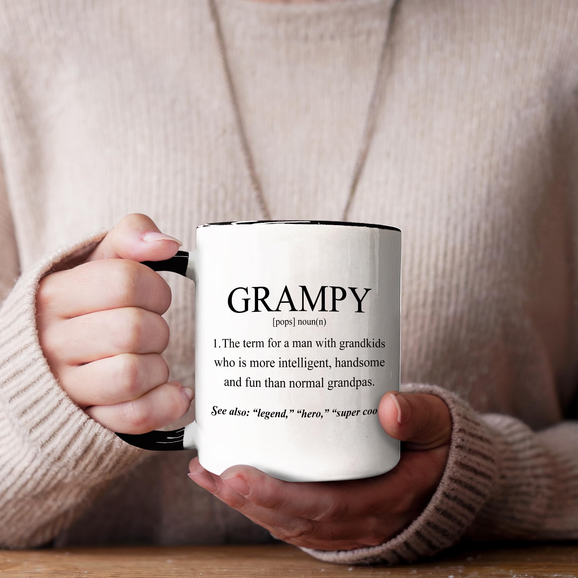 Grampy Coffee Mugs, Grandpa Coffee Teacup, Fathers Day Christmas Birthday Gifts for Grampys, Grandpa Grampys Gifts from Grandkids Grandchildren, Grampy Definition Ceramic CoffeeMug 11oz