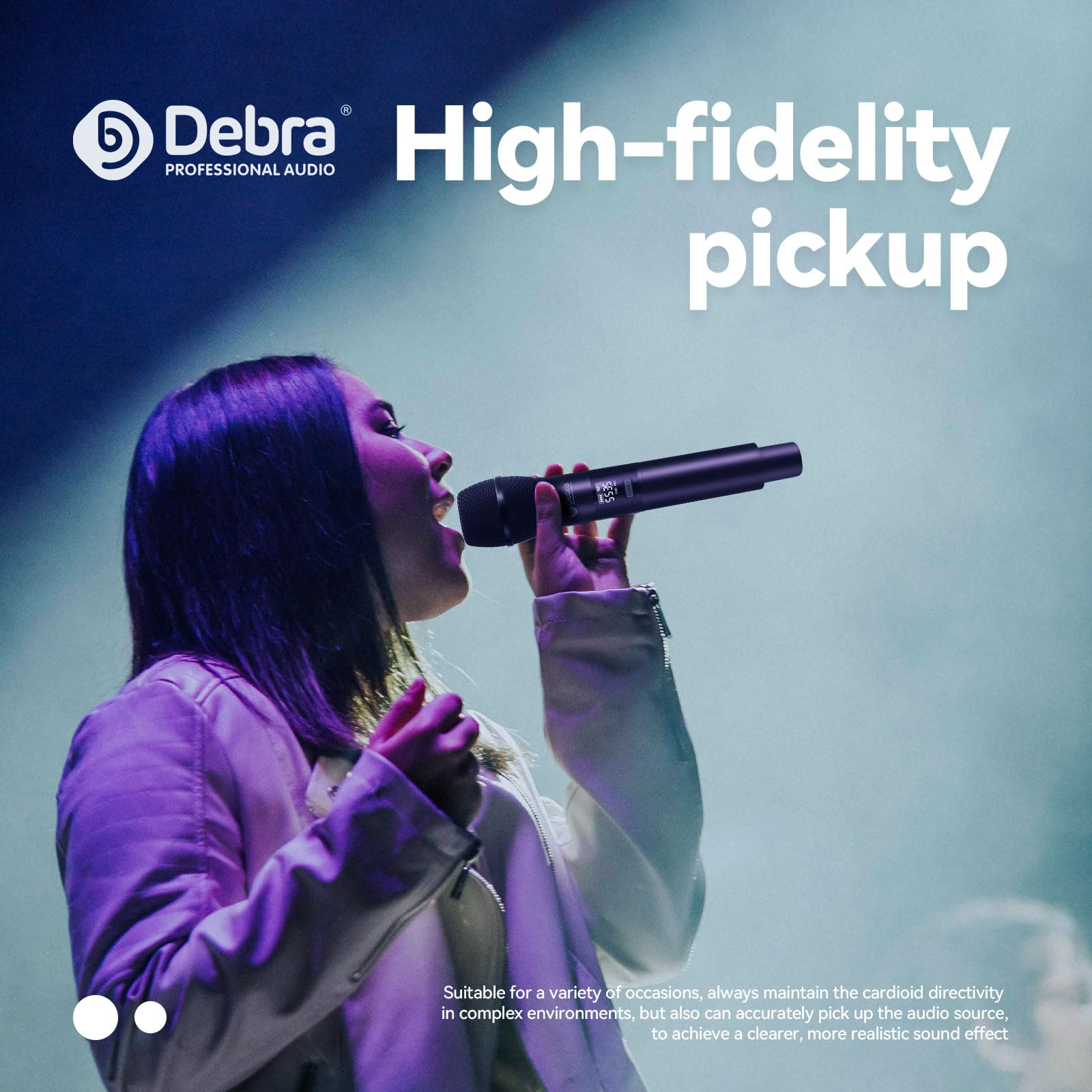 D Debra DU8008 Set Microfoni Wireless UHF - 8 Microfoni a gooseneck, Plug & Play, Frequenza Regolabile, Portata 80m, Ideale per Karaoke/Conferenze/Canto/Palco