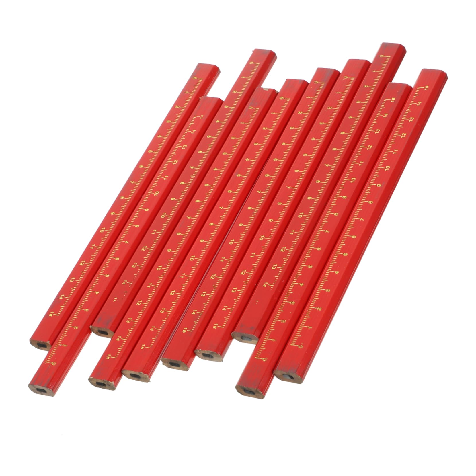 Crayon Octogonal de Menuiserie avec Échelle, Lot de 50 Pièces