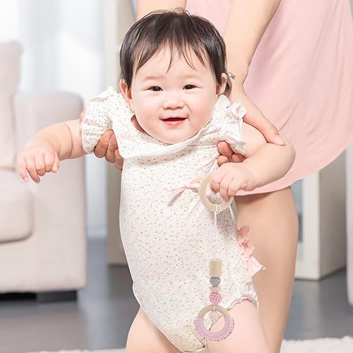 Miniatura 4 de Toddmomy Juguetes de madera para bebés, gimnasio de madera para bebés con 4 juguetes colgantes de madera, juguetes colgantes de madera, juguetes