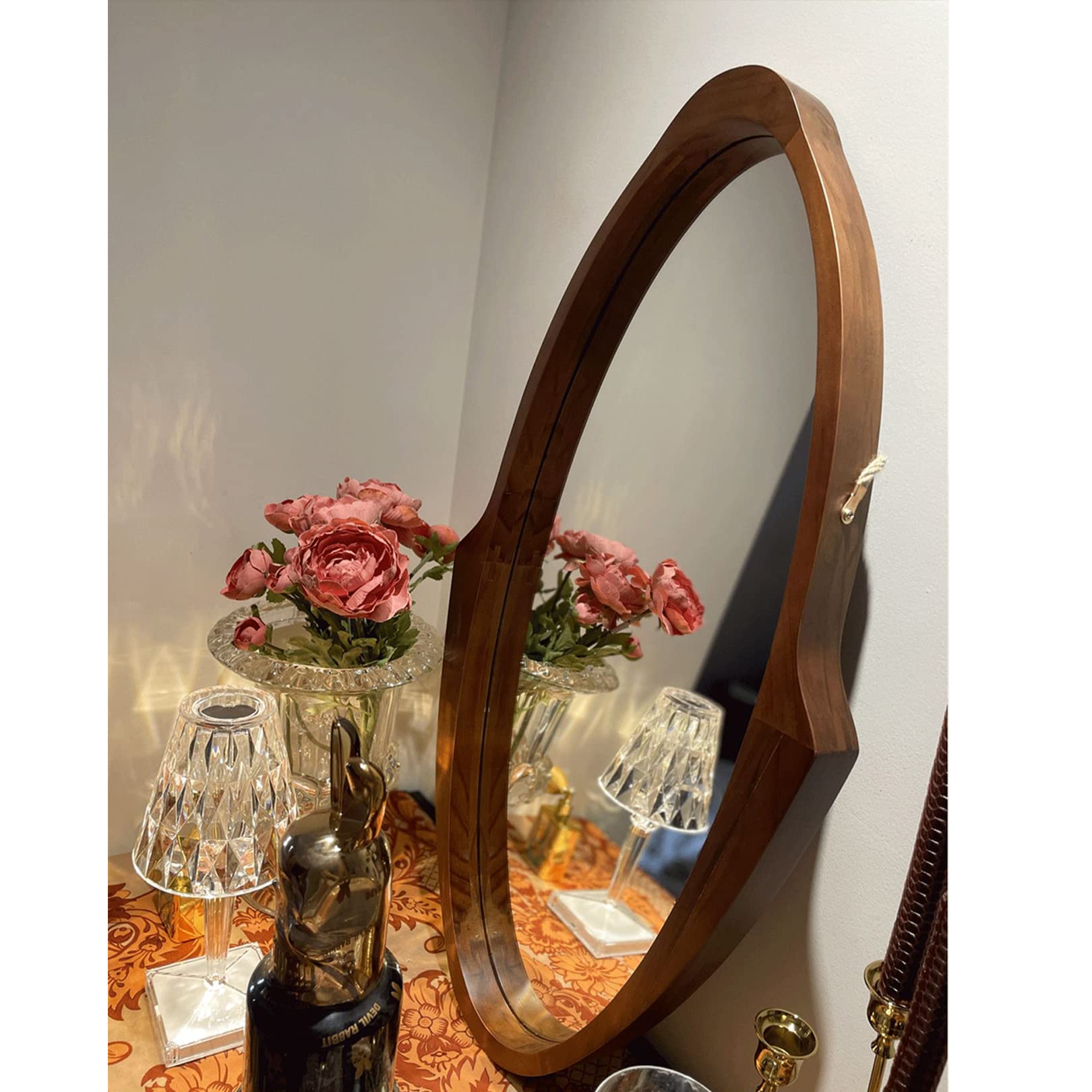 Amazon.com: SYCARPET Vintage Wall Mirror - Large Walnut Frame