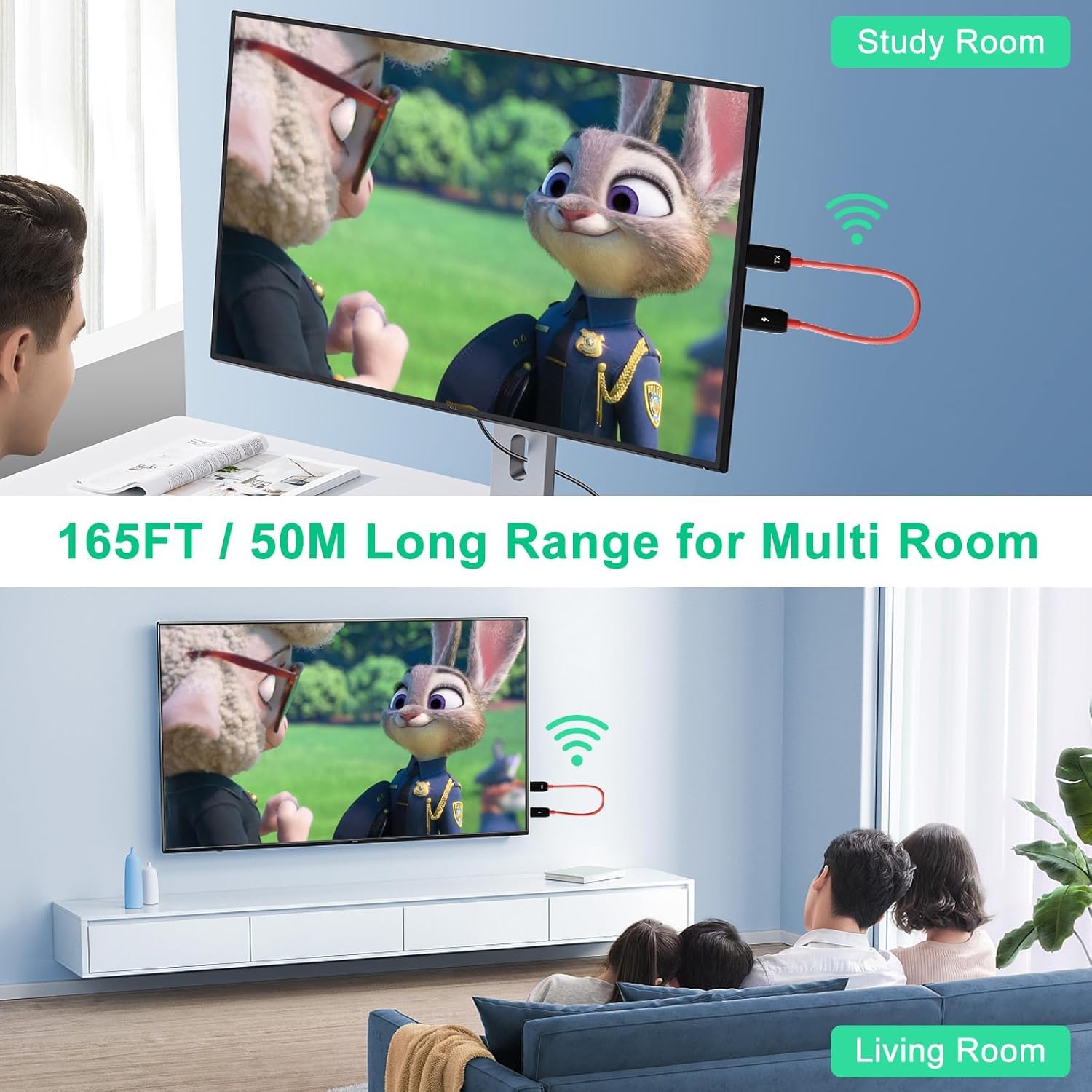 Wireless HDMI Extender for Multi-Room Viewing