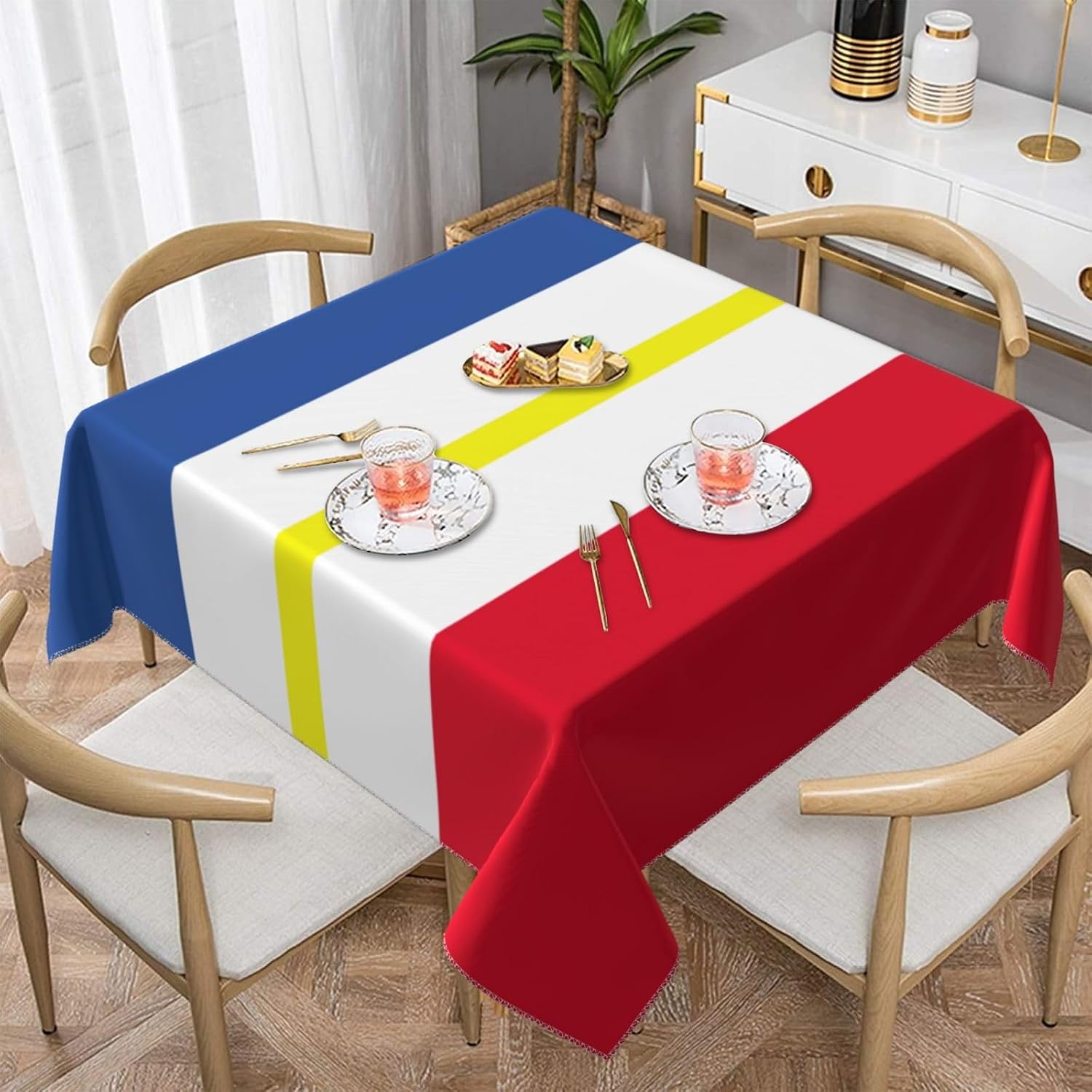 Flag of the Canton of Mecklenburg Tablecloth for Football Party, Soccer Cup 2026 Match Table Cover Soccer Fans Table Cloths, Personalized TableCover