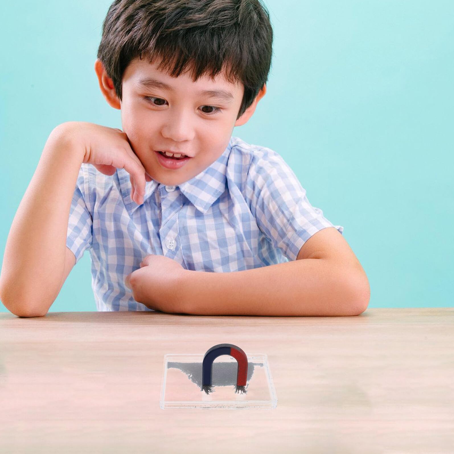 Boîte à Limaille de Fer 3 Sets pour Expériences Magnétiques avec Guide Détaillé, Plastique et Fer, Démonstration Visuelle du Champ Magnétique pour Enseignants