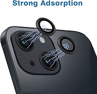 Vista 3 de for iPhone 13 Mini/iPhone 13 Camera Lens Protector, Anti-Scratch 9H Tempered Glass Metal Camera Screen Protector Shockproof Cover Film Ring -2 Pcs