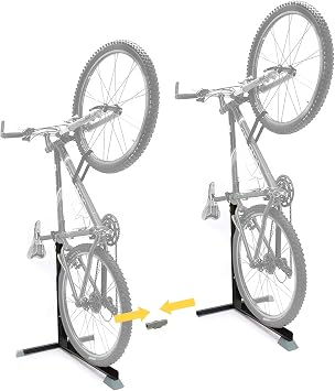 Bike Nook Bike Stand & Vertical Storage Rack with Connector 2 Pack, The Original Vertical Bicycle Floor Stand for Garage, Indoor and Outdoor Storage, Perfect Bike Accessories for Small Spaces