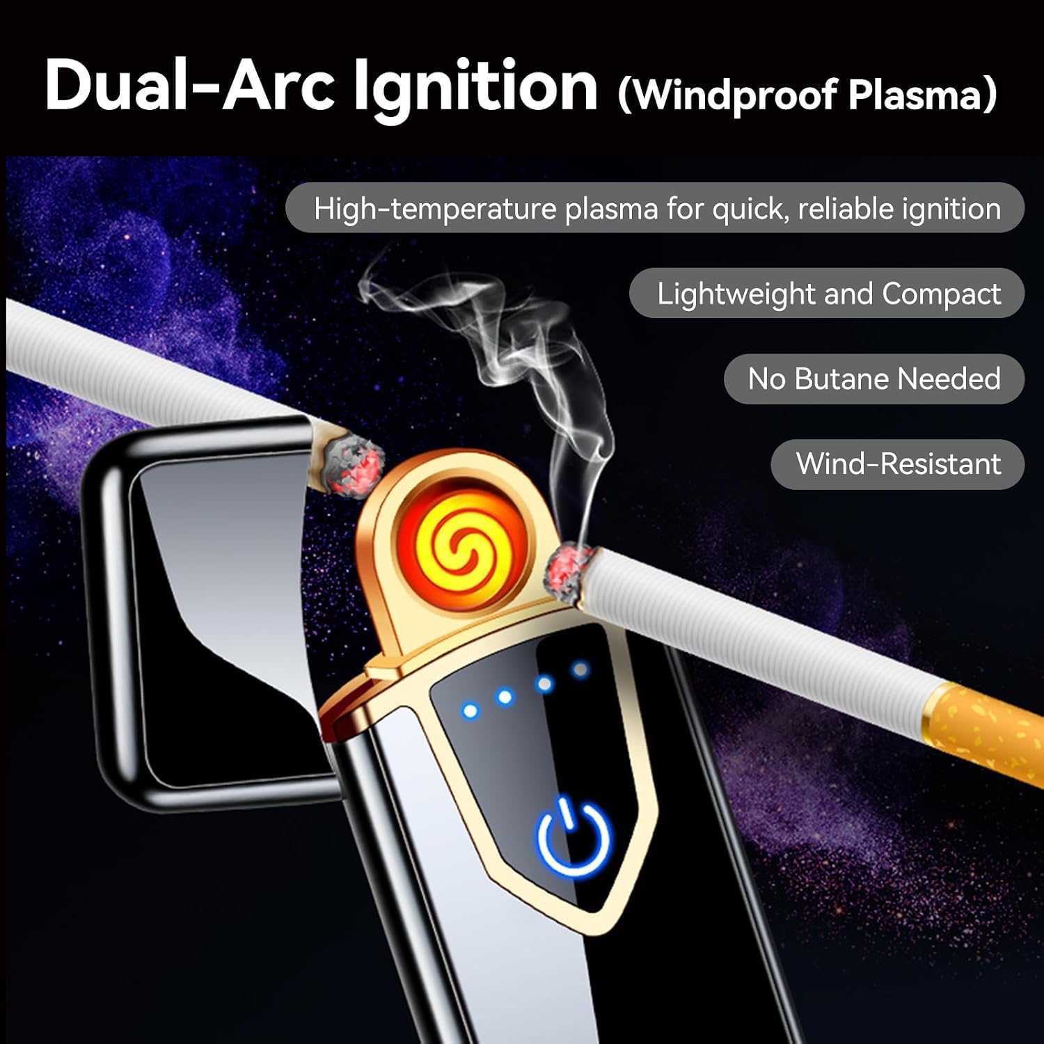 Touch 2.0 Electric Lighter - USB Rechargeable, Enhanced Coil & Battery Life, Windproof, Sophisticated Design, Ideal and Stocking Stuffer (Business Black) image 4