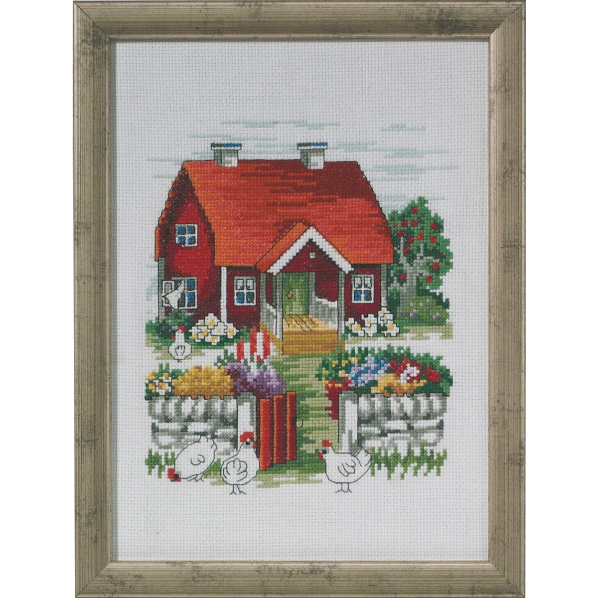 Permin counted cross stitch kit ""Swedish house"", 21x29cm, DIY, 92-3125