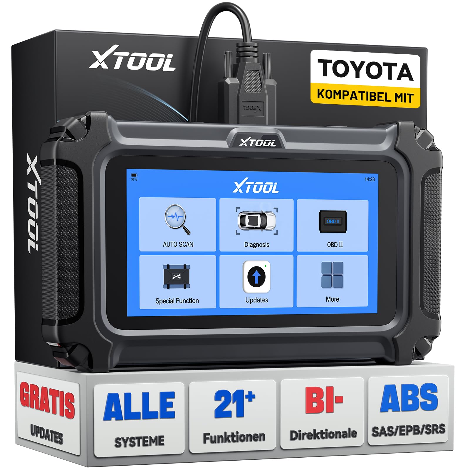 XTOOL IP500-TLS OBD2 Diagnosegerät für Toyota/Lexus/Scion, Bidirektionale Steuerung, Vollsystem, 21+ Resets, Öl ABS EPB SAS BMS, Echtzeitdaten, Auto VIN, Lebenslange Kostenlose Updates