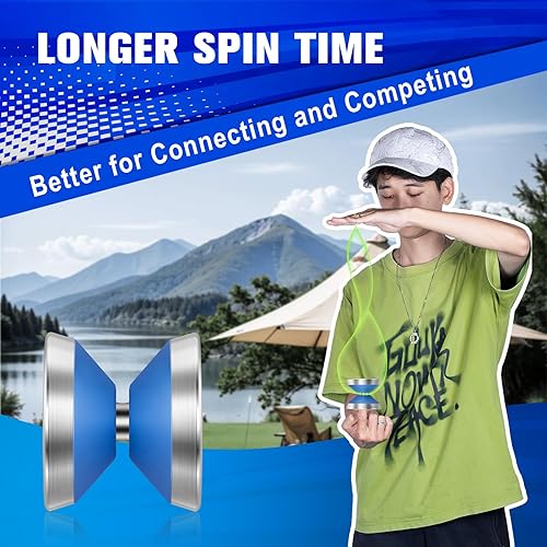 Miniatura 2 de S1 Yoyo profesional sin respuesta para niños y adultos, juguete de Yoyo bimetálico de alto rendimiento para jugadores principiantes a avanzados con