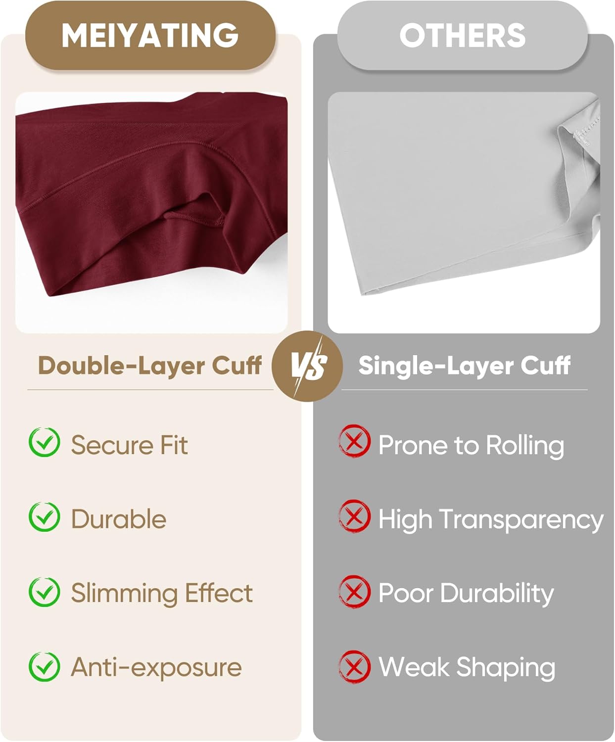 MEIYATING Boy Shorts Underwear for Women High Waisted Cotton Panties Stretch Briefs 4 Pack Plus Size - Image 3