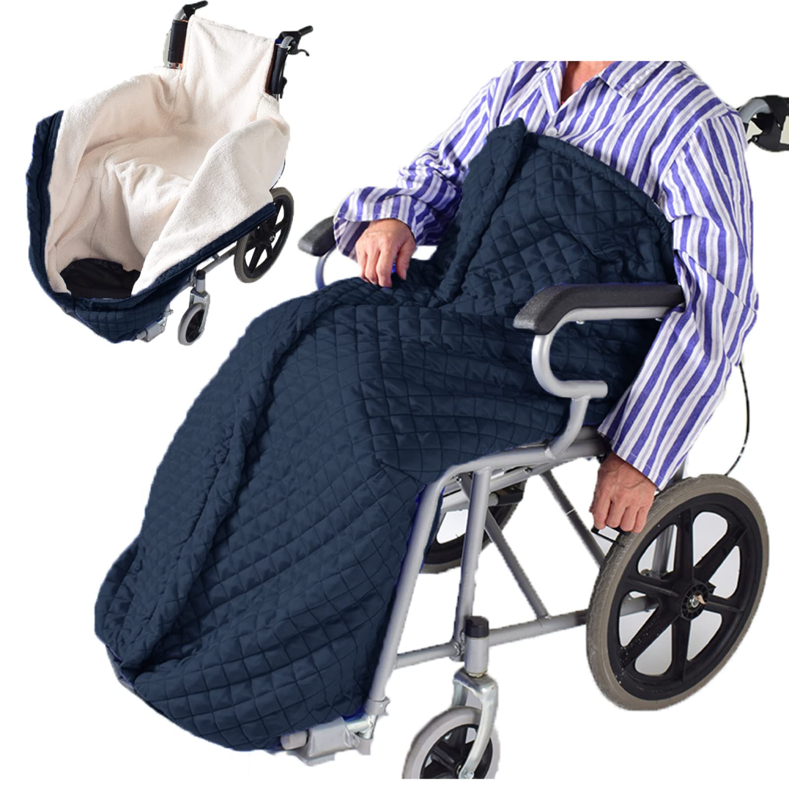 Funda Ligera y cómoda para Silla de Ruedas Universal, Bolsa para Silla de Ruedas, Saco para los pies, Funda Tipo Saco para Silla de Ruedas, Manta Universal para Adultos, 130 x 65 cm