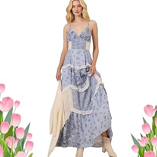 Adernlia Floral Maxi Dress, Aderlina Floral Timeless Patchwork Maxi Dress, Boho Y2K Floral Long Dresses for Women