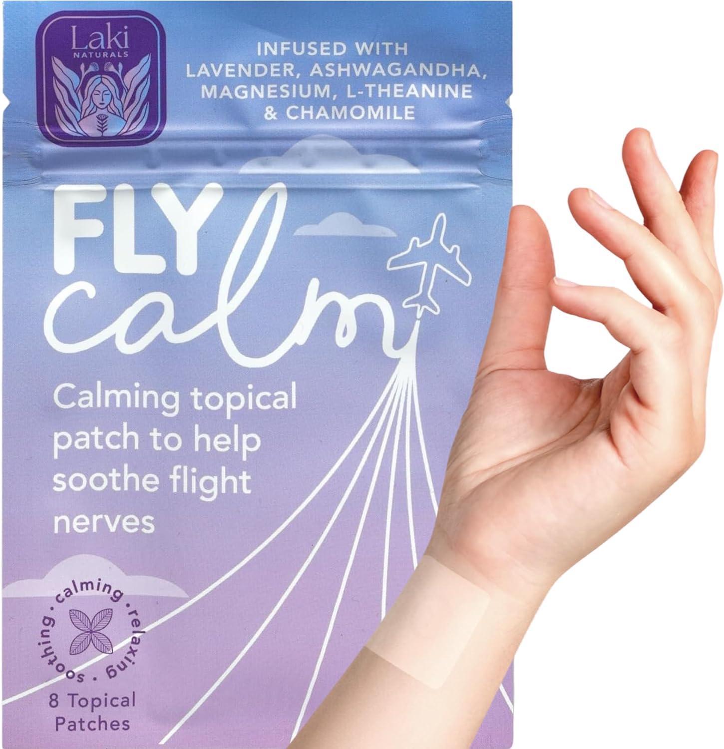 Laki Naturals Fly Calm Patch (Pack of 8) – Relax Nerves, Support Stress, Ease Your Mind for Happy Air Travel – Natural Ingredients to Support Airplane Stress – Calm Your Fear of Flying Naturally Laki Naturals Fly Calm Patch (Pack of 8) – Relax Nerves, Support Stress, Ease Your Mind for Happy Air Travel – Natural Ingredients to Support Airplane Stress – Calm Your Fear of Flying Naturally