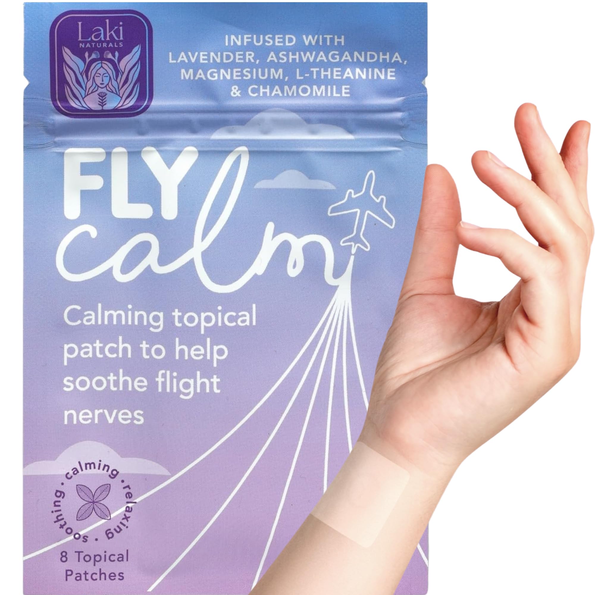 Laki Naturals Fly Calm Patch | Stress Relief for Air Travel | Calm Your Fear of Flying