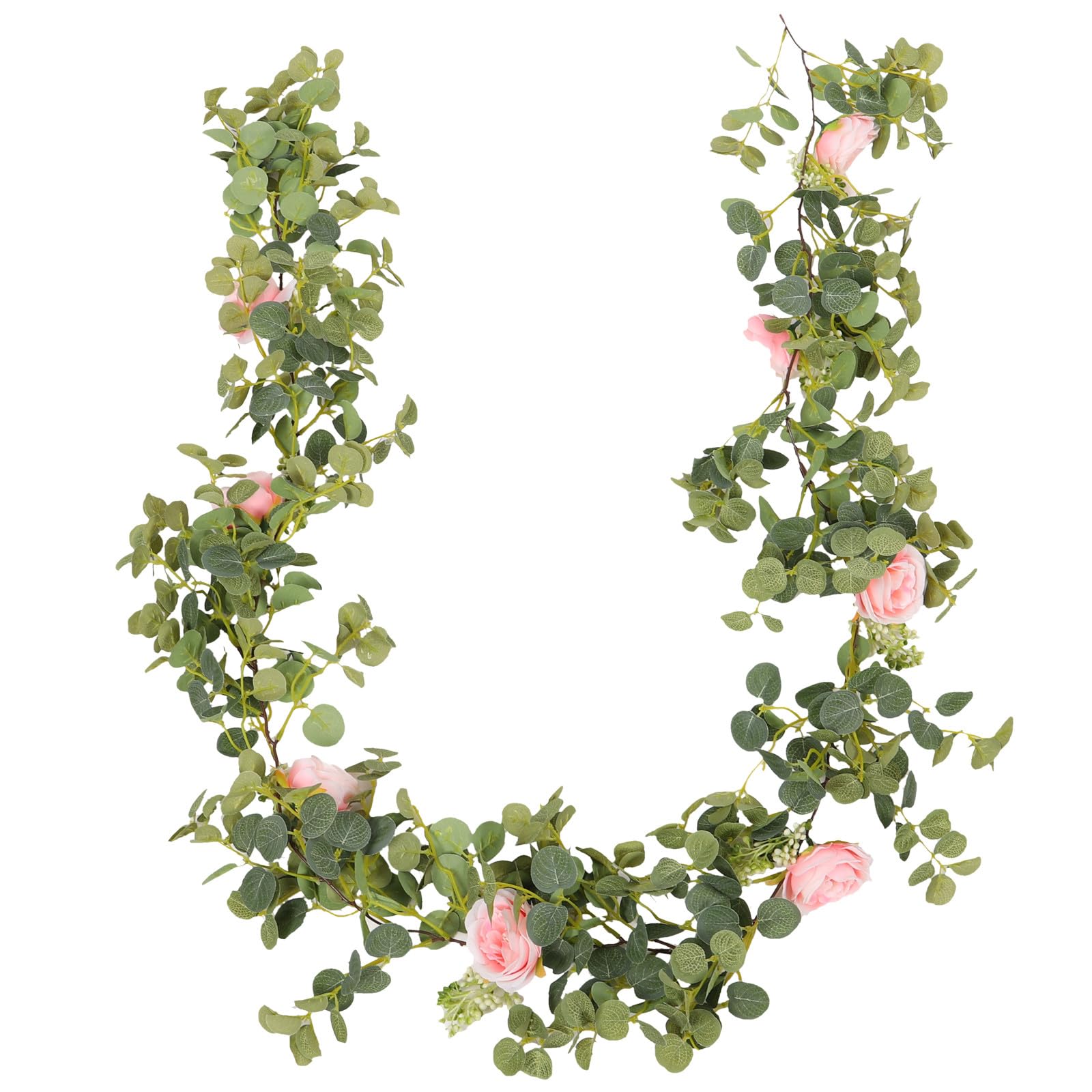 Simulated Wreath with Pink Rose Petals for Wedding Home Decor, Multi-use Artificial Flower Garland, Easy to Install for Party Decoration
