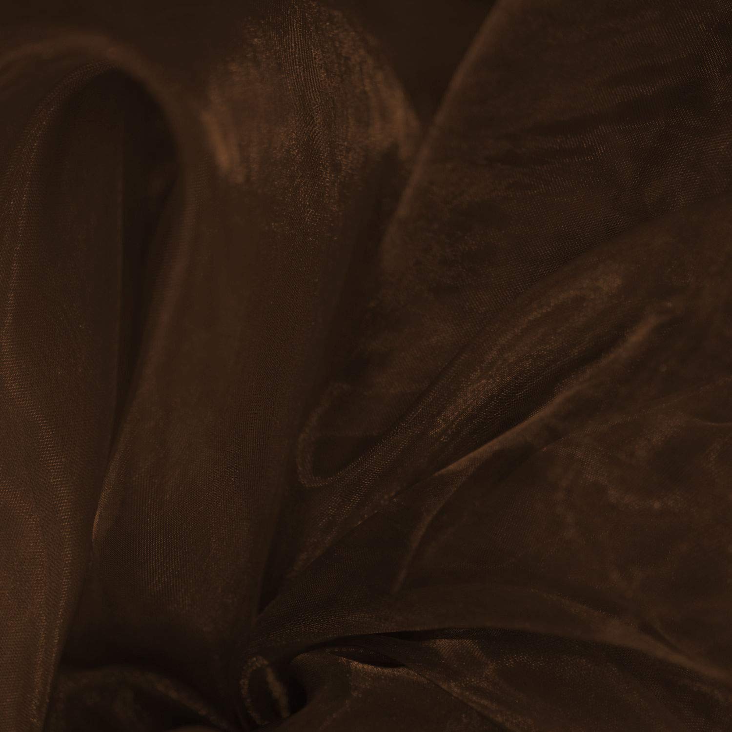 Sheer Organza Fabric 60 Inch 150cm Wide Decoration Dress Voile by The Meter (Chocolate)