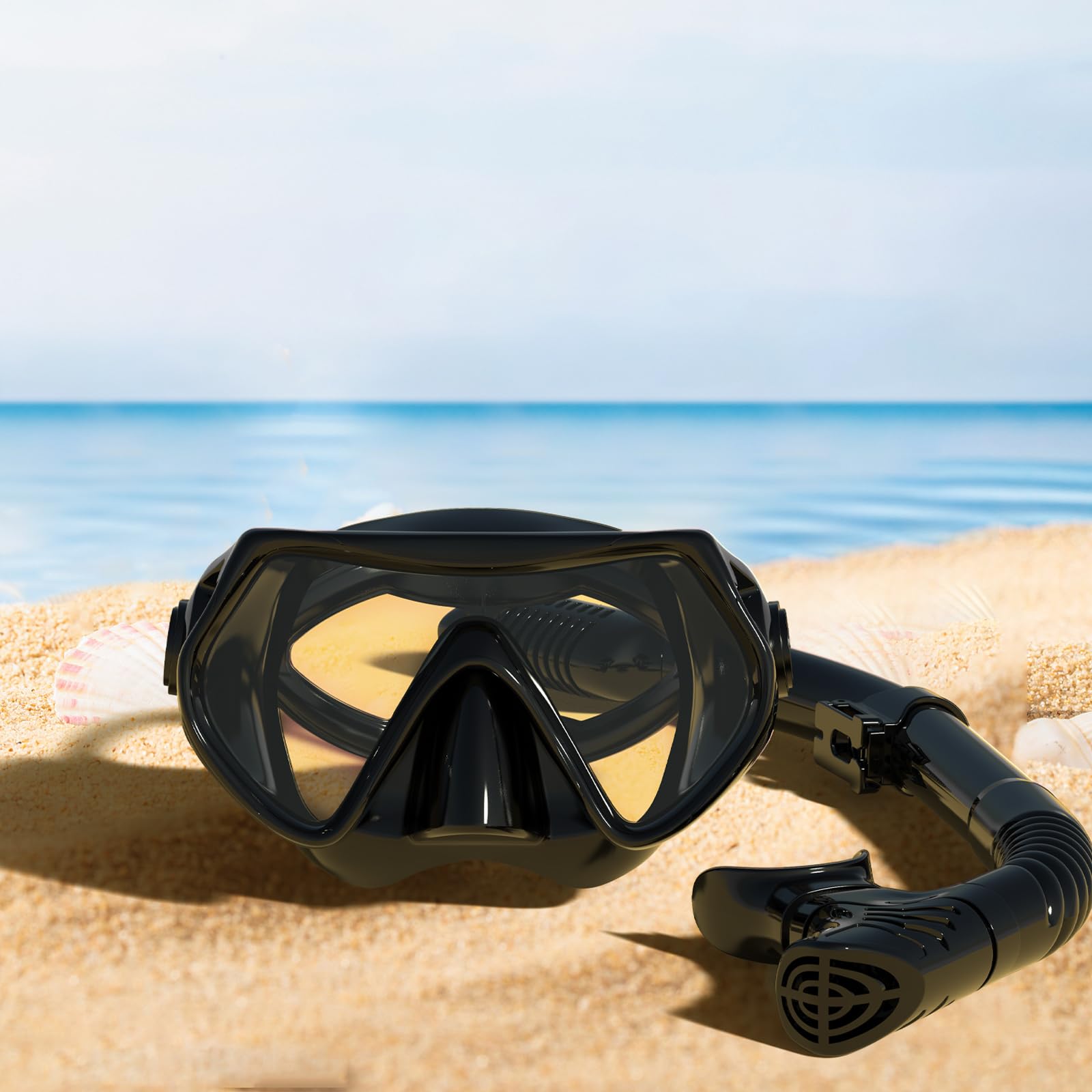 Snorkeling Gear for Adults, JRing Snorkel Mask Set with 180 Degree Tempered Glass Anti Fog Goggles Scuba Dry Top Snorkel for Swimming, Scuba Diving Mask for Men Women