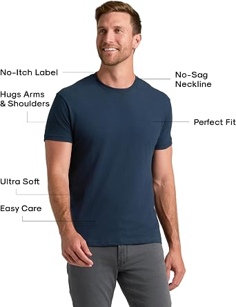 True Classic Mens T-Shirts Short Sleeve Crew Neck T Shirts for Man, Cotton Blend Plain Novelty Men's T-Shirts