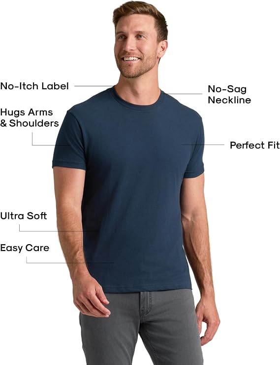 True Classic Mens T-Shirts Short Sleeve Crew Neck T Shirts for Man, Cotton Blend Plain Novelty Men's T-Shirts