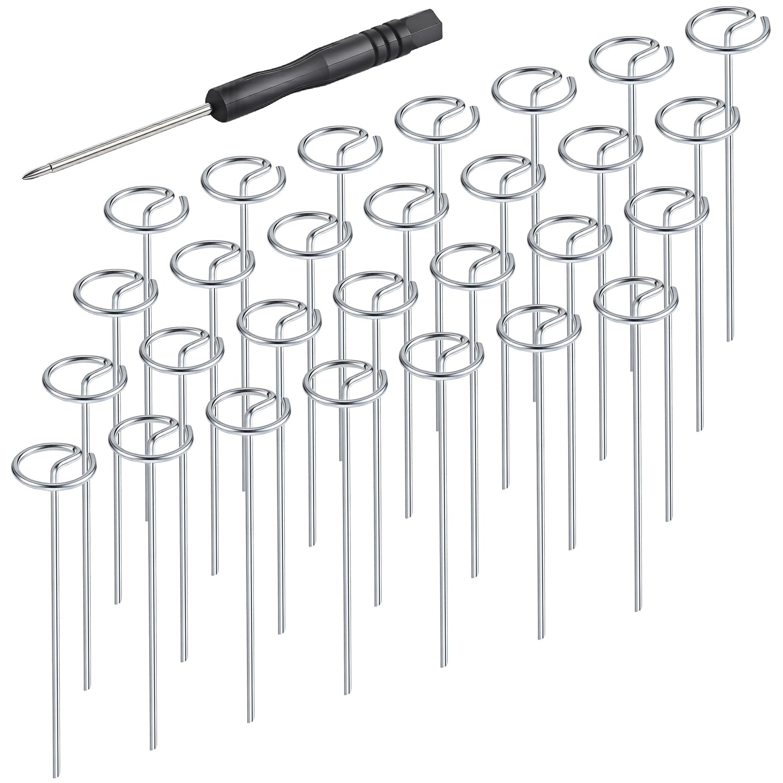 200 piezas de tela de paisaje alfileres en forma de G Grapas de acero al carbono galvanizado estacas de jardín 6 x 1,2 pulgadas para protección de malezas para jardín, patio, cubierta de