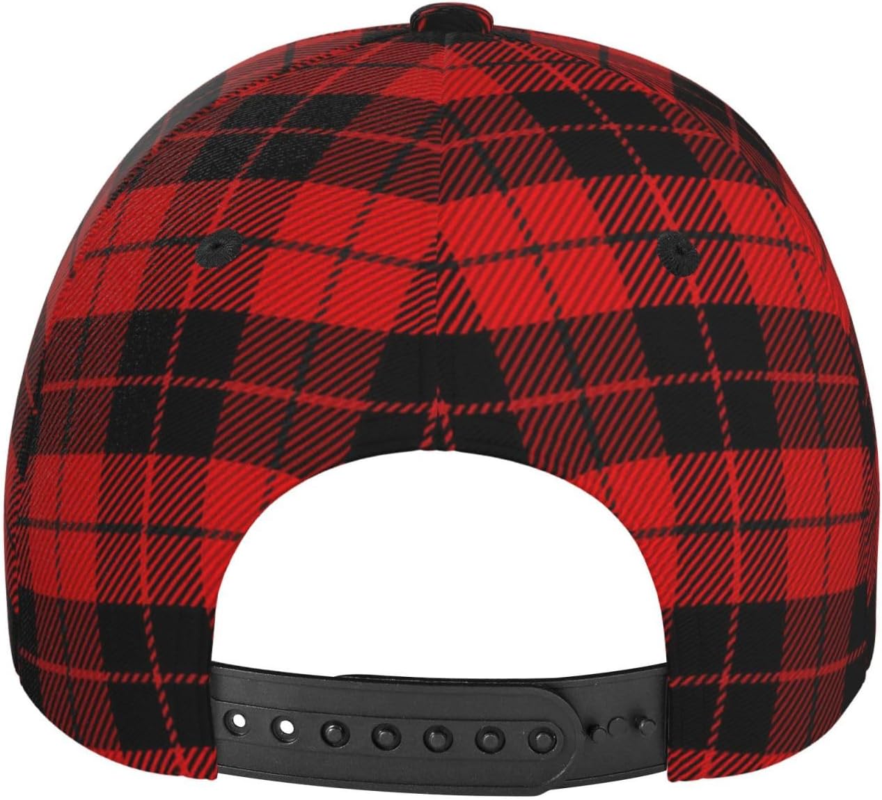 Red Plaid Christmas Print Baseball Cap Women Men Adjustable Xmas Snowflake Holiday Snapback Baseball Hat Cap - Image 6
