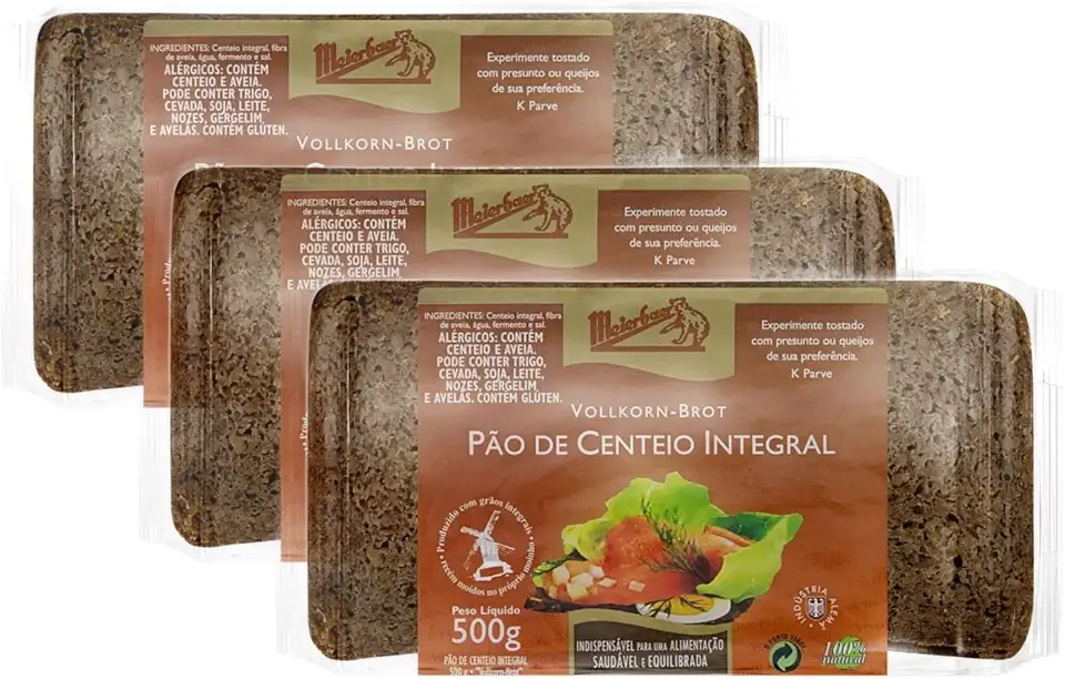 Pão Integral Centeio Meierbaer Pacote 500g ( 3 X 500g )