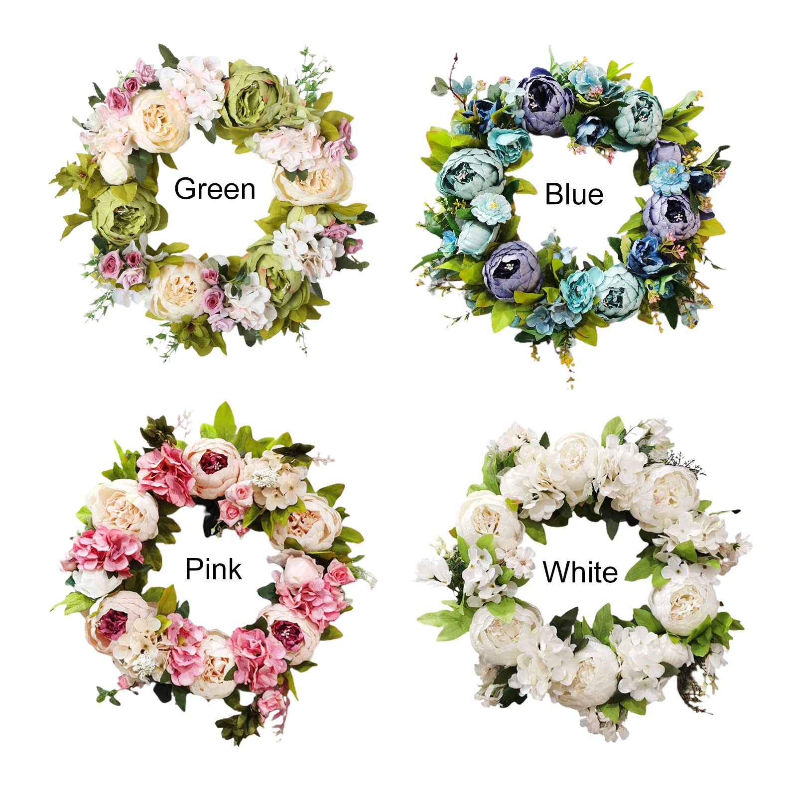 Ghirlanda Fiori Artificiali Primaverile Per Porta - Decorazione Colorata Per Esterno E Interno - Foto 7