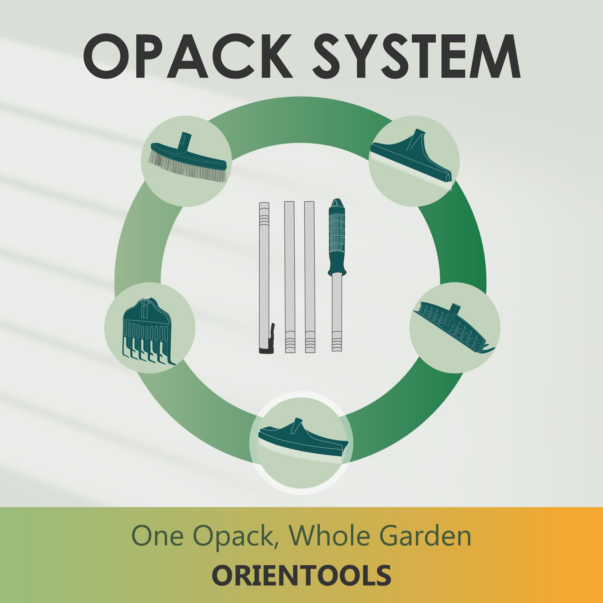 ORIENTOOLS Szczotka do sztucznej trawy, zakrzywiona szczotka do trawnika z regulowanym stalowym uchwytem, 80 do 134 cm, sztuczna grabia ze szczotką PA do trawników i zbierania liści.