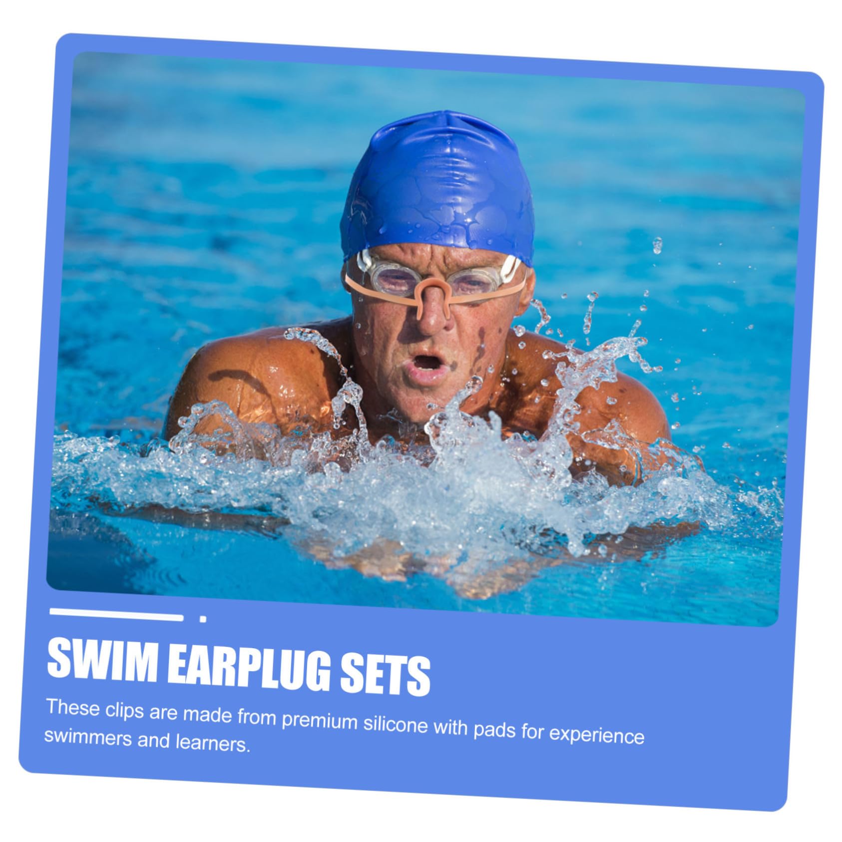 POPETPOP Nose Clips for Swimming 4 Pack Comfortable Silicone Adult Kids Padded Swimming Gear