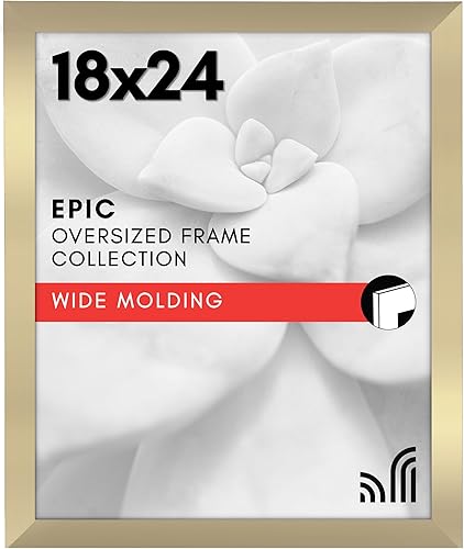 Vista 160 de Americanflat Portarretratos de 12 x 17 pulgadas con plexiglás pulido, marco de fotos color negro, marcos de fotos anchos hechos de madera