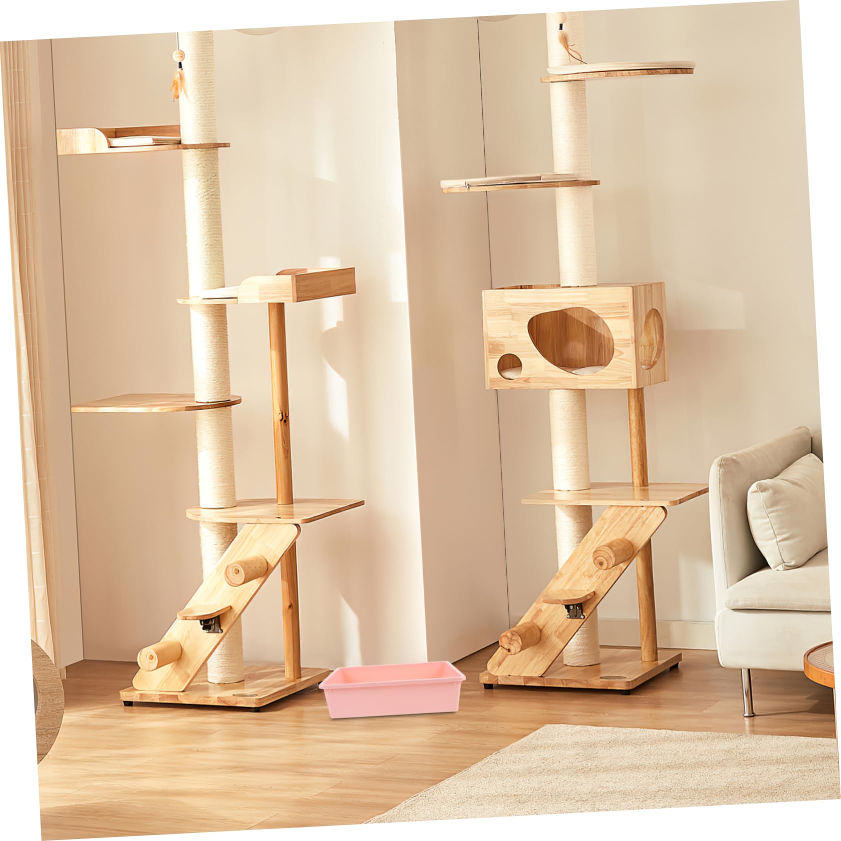 Beavorty 1set Lettiera Per Con Design e Resistente Per Mantenere La Colore Rosa Compatte