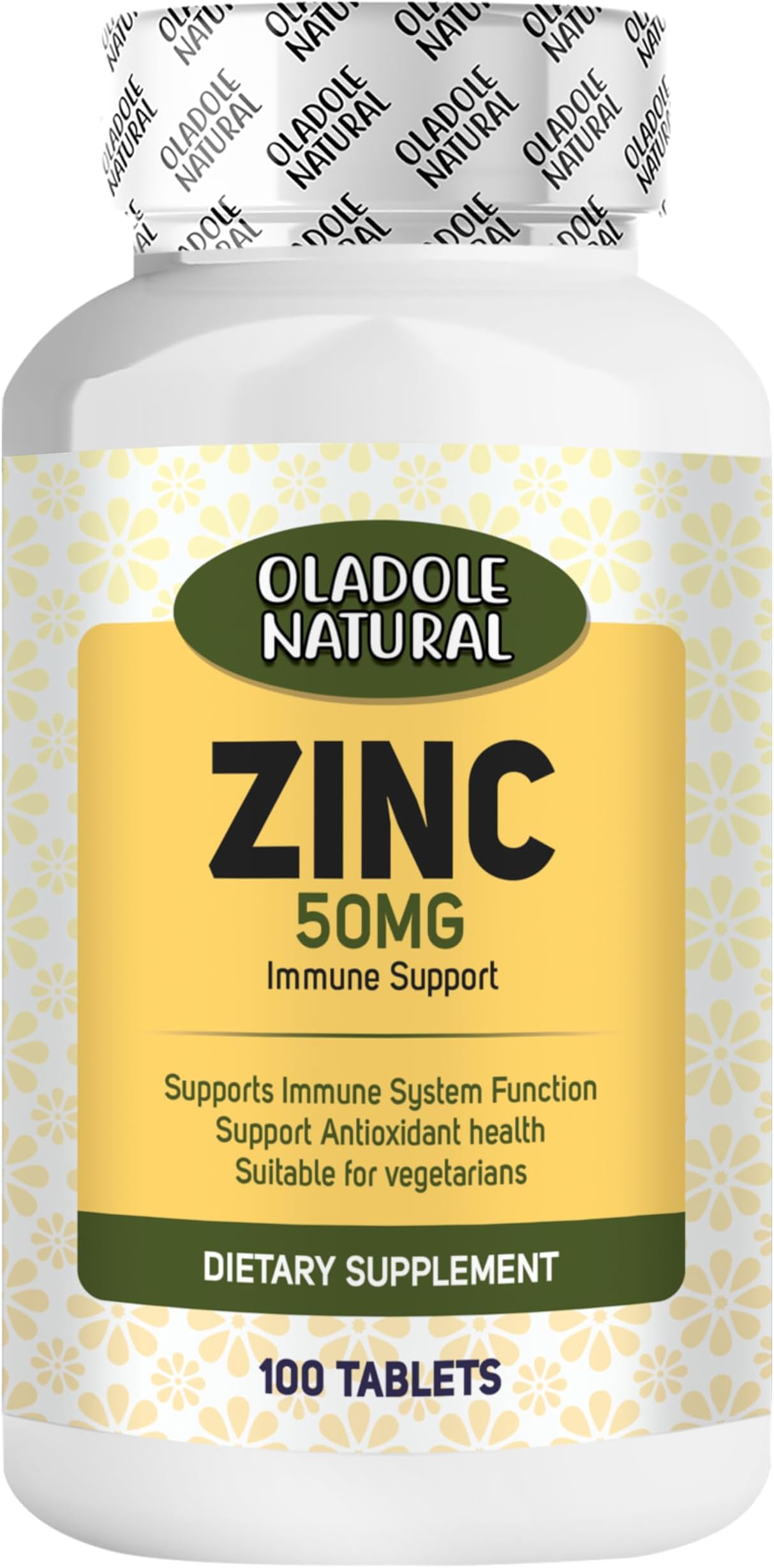 Oladole Natural Zinc Picolinate 50 mg – 100 Tablets | Well-Absorbed Zinc Supplement for Growth and Immune Function | Powerful Antioxidant for Skin Health & Boosts Energy | Promotes Cognitive Health