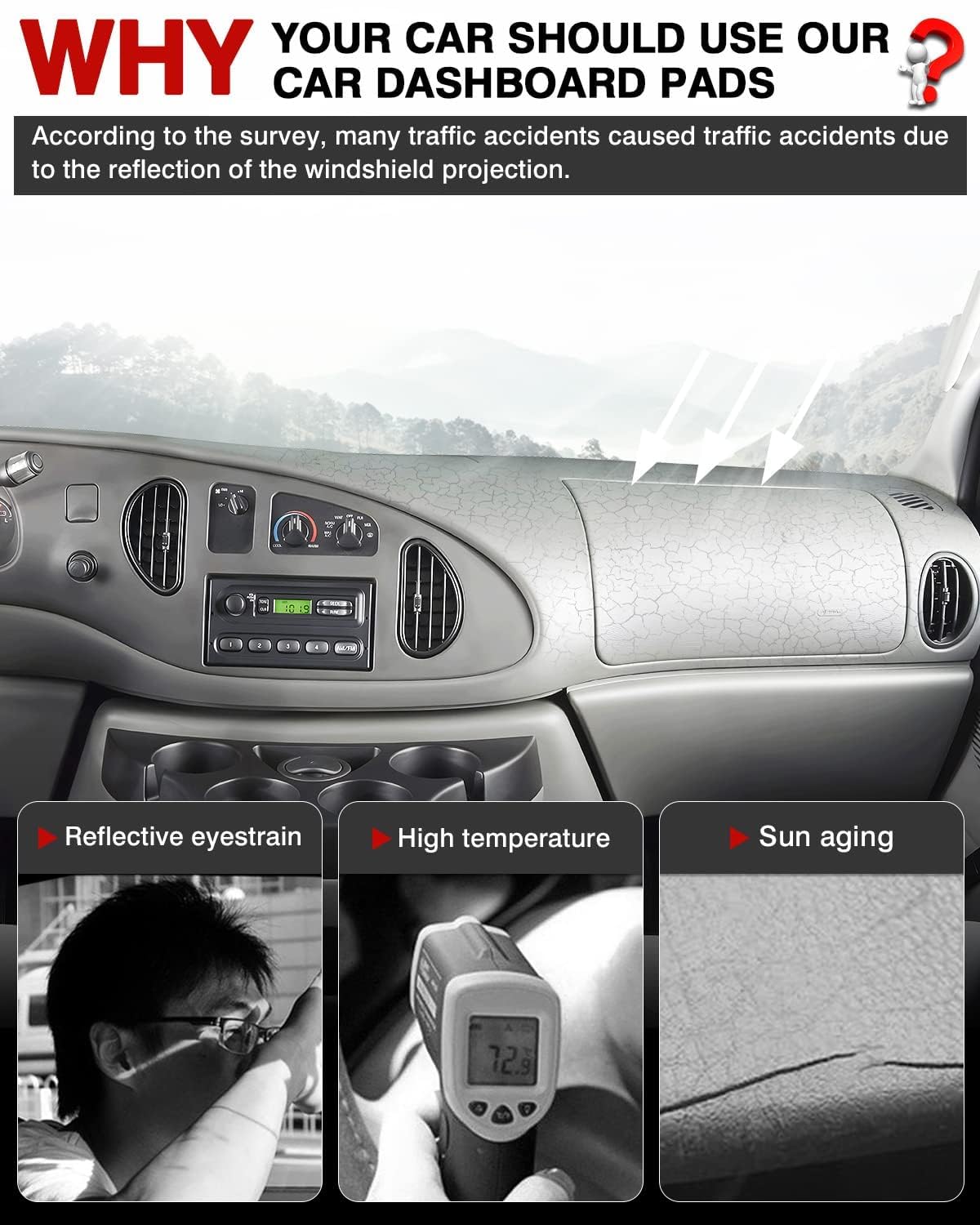 Ford エコノライン　ダッシュマット　1997-2008 Ford エコノラインダッシュマット1997-2008