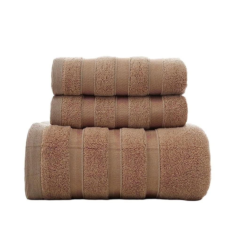 Drap de bain et serviette cheveux coton | Set de douche 2 pièces 140x70cm séchage rapide