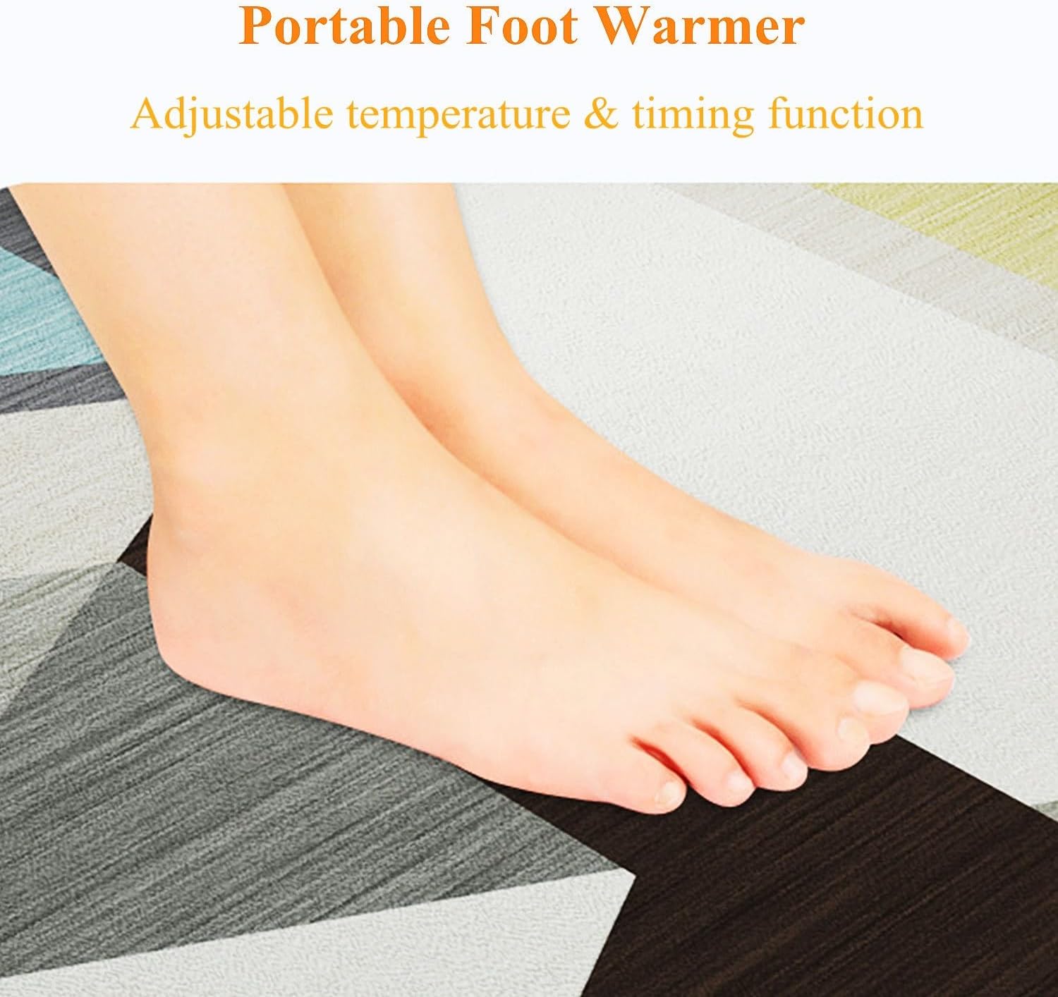 Electric Heated Floor Mats, Heated Area Rug Space Heater, Adjustable Temperature Toes Warming Heater, Winter Under Desk Foot Warmer Electric Heated Carpet Heating Pads (Color : E, Size : 80x120