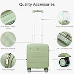 Hanke 16 Sac à bagages avec roues à ressort Inch sous le siège Mini Petit sac de transport approuvé pour les lignes aériennes TSA Bagages léger Voyage costume cas femmes hommes (Bambou vert)