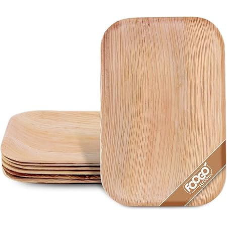 FOOGO Green 50 Piatti Monouso In Fibra Di Canna Da Zucchero, 15 Cm