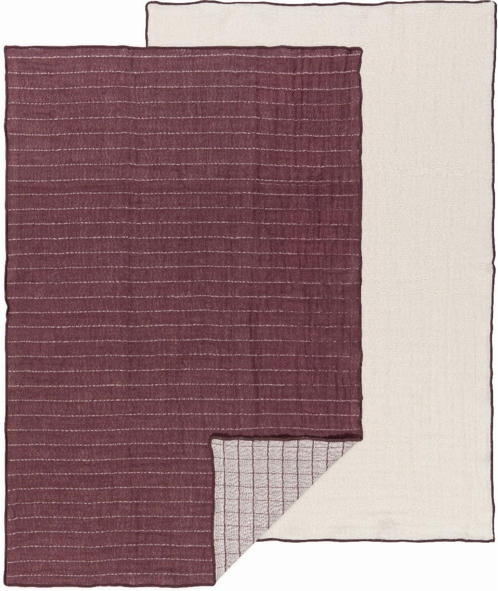 Plum Cotton Dishtowels Set of 2 - Ash Double Weave