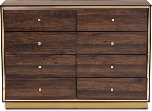 Miniatura 3 de Baxton Studio Córmac - Cómoda de nogal y oro