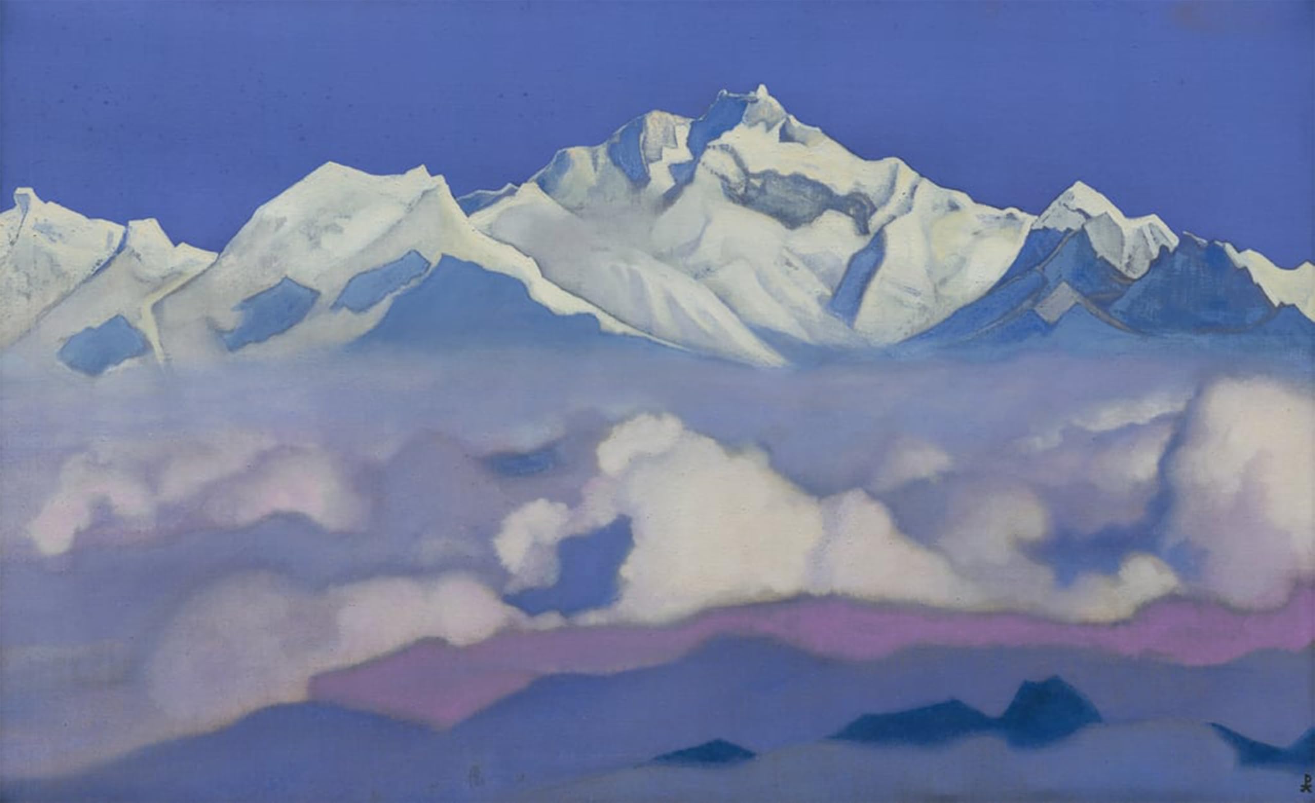 POSTERIIk Vintage Classic Picture Landscape Artwork Kanchenjunga by Nicholas Roerich Portrait Canvas Painting for Office Home Decor 60x90cm
