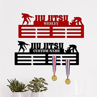 Gerryed Jiu Jitsu Medal Display Jiu Jitsu Medal Hanger Personalized Jiu Jitsu Medal Holder Ribbon Display Award Rack for Ribbons Easy to Install