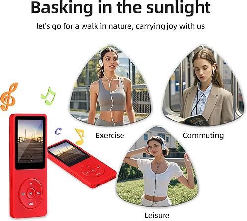 Miniatura 2 de El reproductor de MP3 es un reproductor de música portátil con una tarjeta micro sd de 32 GB, pantalla de 1.8 pulgadas, con altavoz, radio FM
