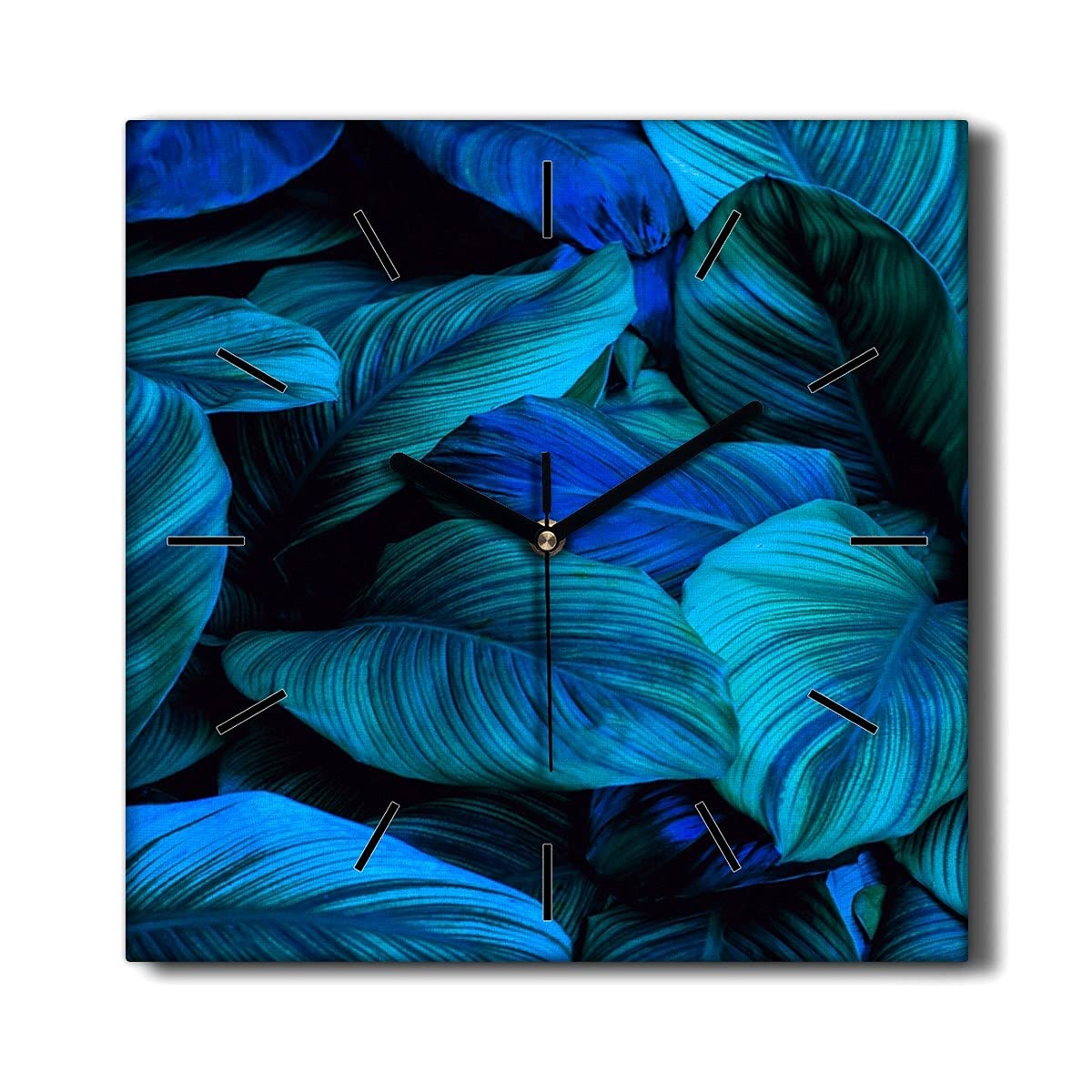 Horloge sur Toile 30x30cm Le Salon - Pendule Murale Fleur Premium