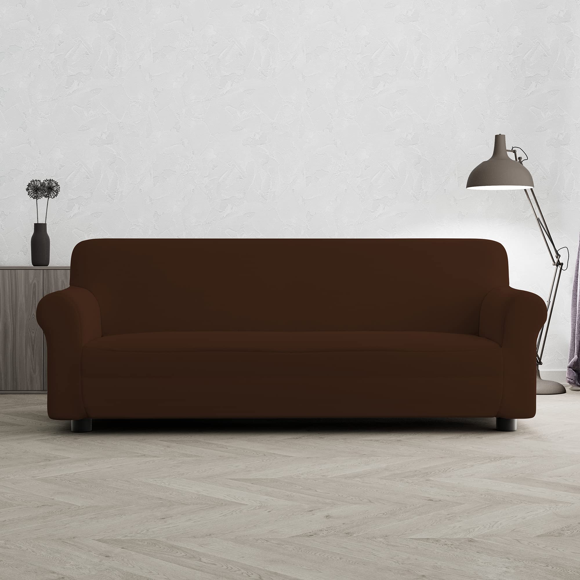 Italian Bed Linen Più Bello bielastic Sofa cover Brown, 3 places, Polyester, 3 Seats - Image 2