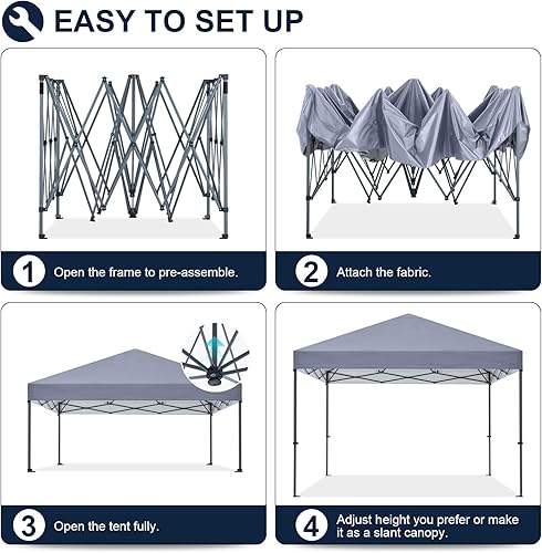 Miniatura 3 de COOSHADE Tienda de campaña duradera y fácil de desplegar de 12 x 12 pies (azul oscuro)