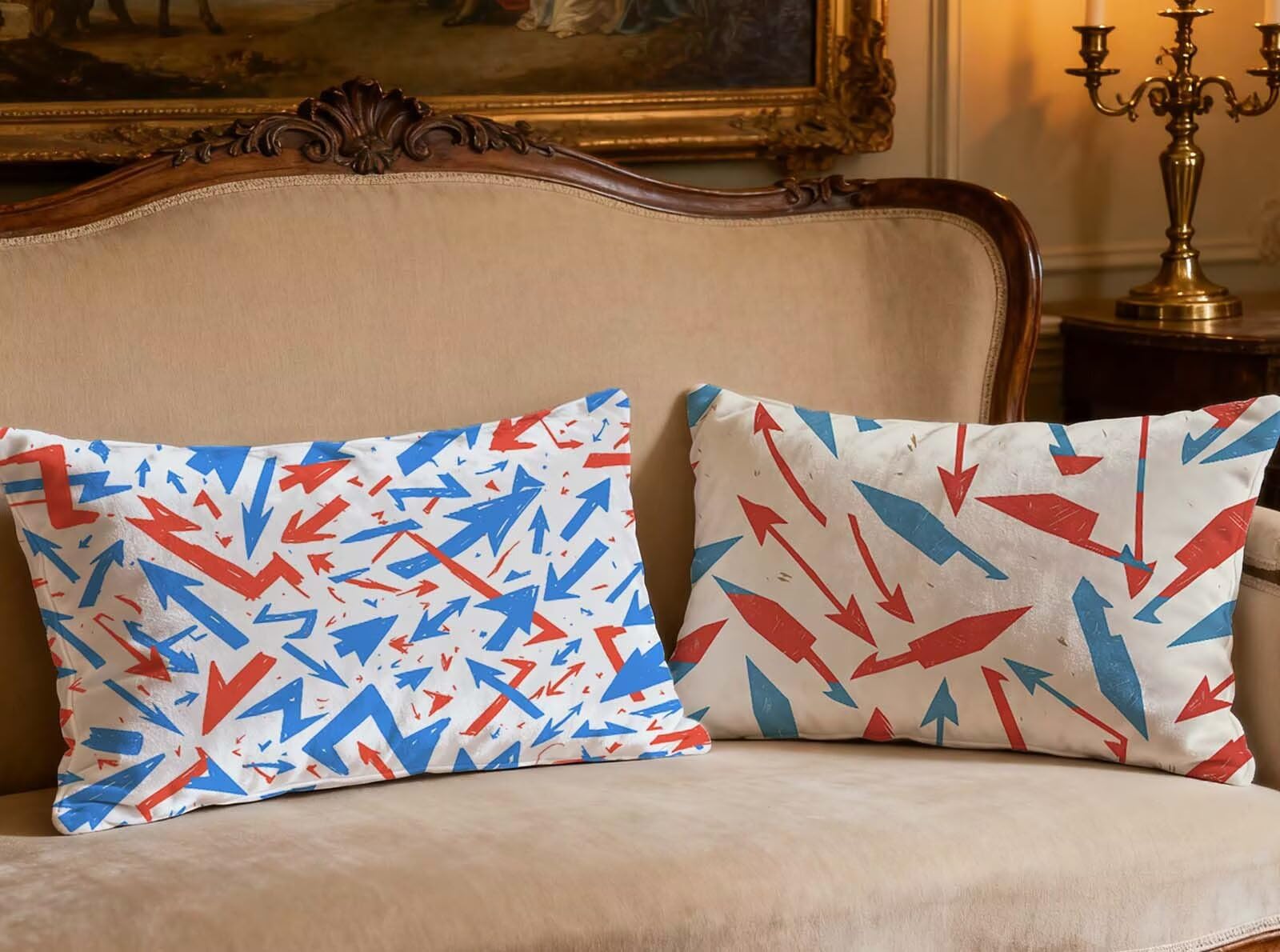 Housse de coussin géométrie pour canapé et chambre cocooning
